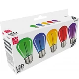 Kép 2/2 - Avide körte LED izzó, E27, 0.6W, színes, 5db
