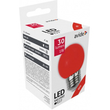 Kép 2/2 - Avide kis gömb LED izzó, E27, 1W, piros