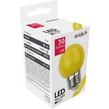 Kép 2/2 - Avide kis gömb LED izzó, E27, 1W, sárga