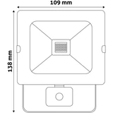 Kép 5/5 - Avide LED Reflektor Slim SMD 10W NW 4000K Mozgásérzékelős PIR
