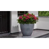 Kép 2/3 - Keter Beton kerek virágtartó, műanyag, XL, 53cm, szürke