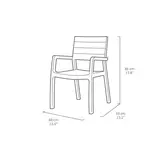 Kép 4/4 - Keter Harmony kartámaszos műanyag kerti szék, szürke