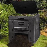 Kép 2/2 - Keter E-Composter komposztáló aljzattal, műanyag, fekete, 470L