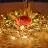 Kép 3/3 - Karácsonyi fénykoszorú, meleg fehér, elemes, 40LED, 30cm