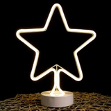 Kép 2/3 - Neonfényű csillag ablakdísz, meleg fehér, elemes, 912LED, 31cm