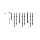 Kép 3/4 - Jégszikrázó jégcsapfüzér, meleg fehér, fehér kábel, 101LED, 3x0.4m