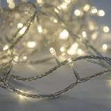 Kép 1/5 - Toldható fényfüzér, meleg fehér, átlátszó kábel, 50LED, 4m
