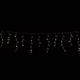 Kép 1/4 - Toldható jégcsapfüzér, meleg fehér, átlátszó kábel, 101LED, 3x0.4m