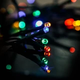 Kép 3/4 - Kültéri fényfüzér, színes, zöld kábel, 120LED, 6m