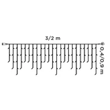 Kép 3/4 - Toldható jégcsapfüzér, meleg fehér, átlátszó kábel, 101LED, 3x0.4m