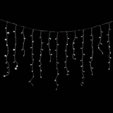 Kép 1/4 - Toldható jégcsapfüzér, hideg fehér, átlátszó kábel, 138LED, 2x0.9m
