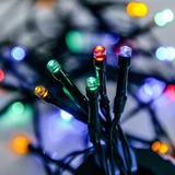 Kép 1/5 - Kültéri fényfüzér, színes, zöld kábel, timer funkció, 40LED, 3.2m