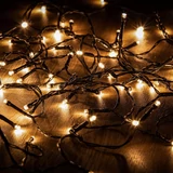 Kép 1/2 - Kültéri fényfüzér, meleg fehér, zöld kábel, 240LED, 12m