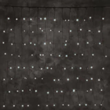 Kép 1/3 - Kontakt fényfüggöny, LED, hideg fehér, fekete kábel, 2x1m