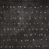Kép 1/4 - Kontakt fényfüggöny, meleg fehér, fekete kábel, 140LED, 1x2m