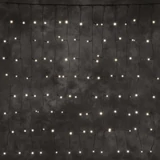 Kép 1/4 - Kontakt fényfüggöny, meleg fehér, fekete kábel, 140LED, 1x2m