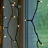 Kép 2/4 - Kontakt fényfüggöny, meleg fehér, fekete kábel, 140LED, 1x2m