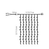 Kép 3/4 - Kontakt fényfüggöny, meleg fehér, fekete kábel, 140LED, 1x2m