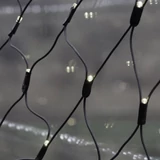 Kép 1/2 - Kontakt fényháló, LED, hideg fehér, fekete kábel, 2x1m