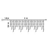 Kép 2/2 - Kontakt jégcsapfüzér, meleg fehér, fekete kábel, 101LED, 3x0.4m