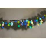 Kép 2/3 - Kristálycsepp fényfüzér, négyszínű, zöld kábel, 30LED, 6m