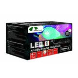 Kép 3/3 - Kristálycsepp fényfüzér, négyszínű, zöld kábel, 30LED, 6m