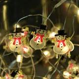 Kép 2/5 - Tündérfény hóemberrel, meleg fehér, ezüst kábel, 20LED, 2m