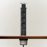 Kép 2/4 - Delight rejtett 3-as elosztó, 2db USB, szlovák, ezüst