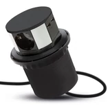 Kép 1/4 - Delight rejtett 3-as elosztó, kerek, 2db USB, fekete