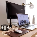 Kép 3/4 - Delight rejtett 3-as elosztó, kerek, 2db USB, fekete
