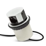 Kép 1/5 - Delight rejtett 3-as elosztó, kerek, 2db USB, ezüst