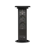 Kép 1/5 - Delight motoros rejtett 2-es elosztó, 2db USB, Bluetooth, fekete
