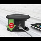 Kép 4/5 - Delight motoros rejtett 2-es elosztó, 2db USB, Bluetooth, fekete