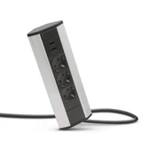 Kép 1/5 - Delight 3-as sarokelosztó, 2db USB, alumínium