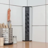 Kép 2/5 - Delight 5-ös sarokelosztó, 2db USB, alumínium