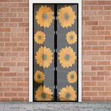 Kép 2/5 - Delight szúnyogháló függöny ajtóra, mágneses, napraforgós, 100x210cm