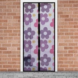 Kép 2/4 - Delight szúnyogháló függöny ajtóra, mágneses, színes virágos, 100x210cm