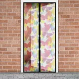 Kép 2/4 - Delight szúnyogháló függöny ajtóra, mágneses, színes pillangós, 100x210cm