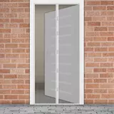 Kép 2/5 - Delight szúnyogháló függöny ajtóra, mágneses, fehér, 100x210cm