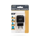 Kép 2/2 - Delight USB hálózati adapter, 1USB, fekete