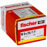 Kép 2/7 - Fischer N 5x25/1 F beütődübel, lapos fejjel (100)