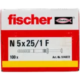 Kép 3/7 - Fischer N 5x25/1 F beütődübel, lapos fejjel (100)
