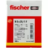 Kép 4/7 - Fischer N 5x25/1 F beütődübel, lapos fejjel (100)