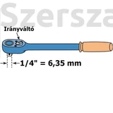 Kép 2/2 - Yato Racsnis Hajtókar Flexibilis 1/4" / 159mm / 72fog / YT-0325