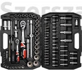 Kép 1/2 - Yato YT-12681 Dugókulcs készlet racsnis hajtókarral 1/2", 1/4" 94 db-os