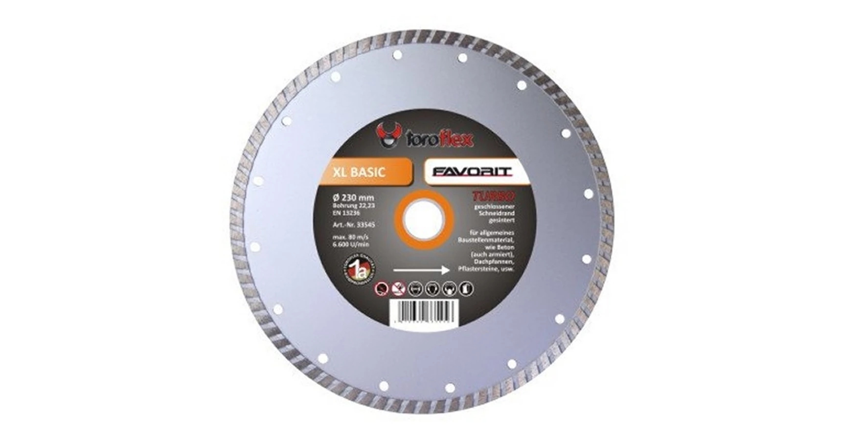 TOROFLEX FAVORIT TURBO gyémánttárcsa 125x22,2/SH8