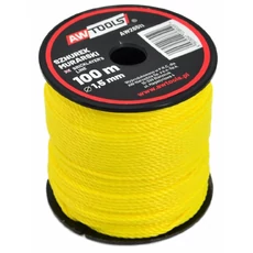 AWTools kőműves zsinór, sárga, 1.5mm, 100m