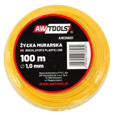 AWTools kőműves zsinór, sárga, 1mm, 100m