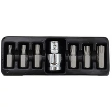 AWTools Black Line bitkészlet adapterrel, Torx, T25-T55, 1/2", 7db AWTools Black Line bitkészlet adapterrel, Torx, T25-T55, 1/2", 7db