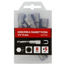 AWTools dugókulcs, mágneses, 1/4", 8mm, 5db
